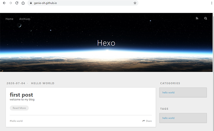 Git Pages & Hexoで手軽な無料Blogを作る